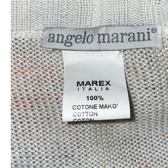 Angelo Marani Beige Print Cotton Cardigan     Size: XL - Picture 4 of 4